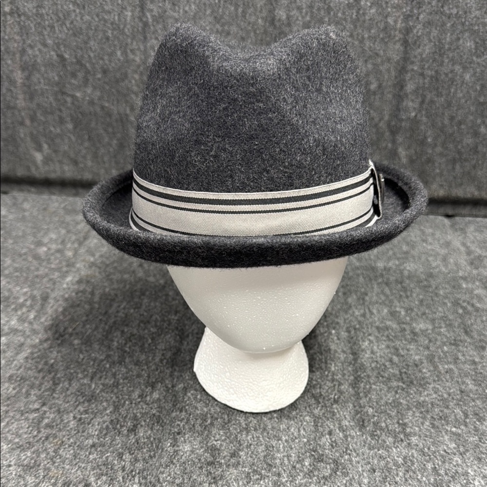 Peter Grimm Charcoal Fedora with Striped Accent